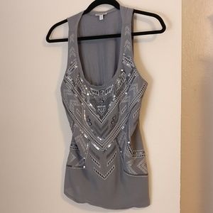 Express gray embellished top
